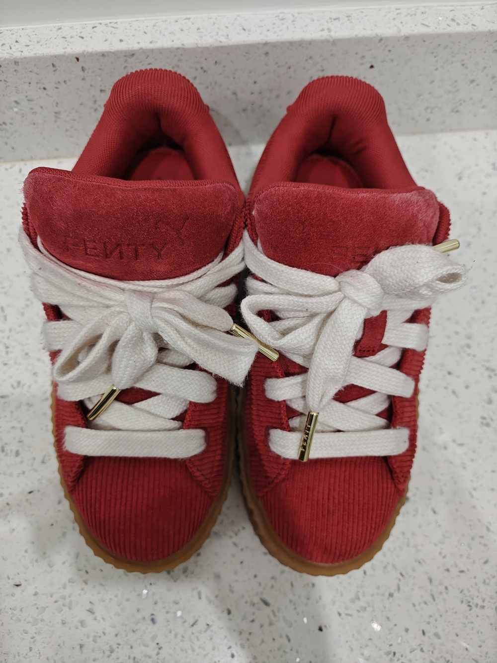 Puma X Fenty Size 4 Womens Red The Creeper Phatty Corduroy Sneakers - Picture 7 of 10